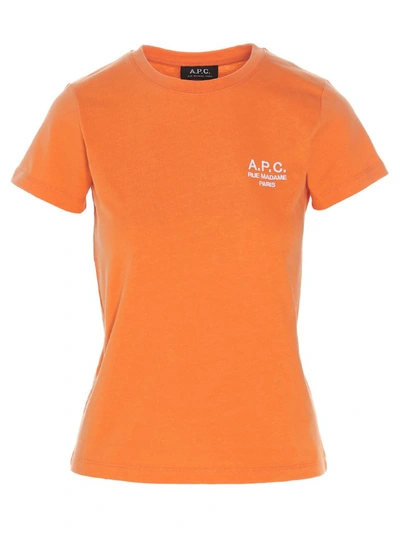 Shop Apc A.p.c. Denise Logo Embroidered Crewneck T In Orange