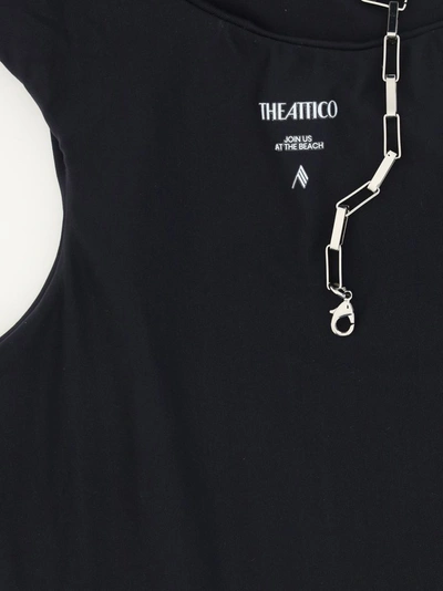 Shop Attico The  Chain Strap One Piece Swimsuit In Black