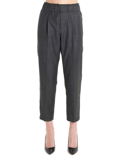 Shop Brunello Cucinelli Cropped Leg Trousers In Grey