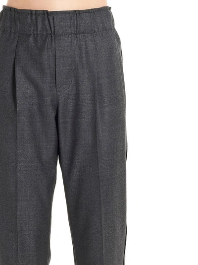 Shop Brunello Cucinelli Cropped Leg Trousers In Grey