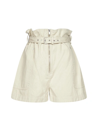 Shop Isabel Marant Étoile Parana Belted Shorts In Beige