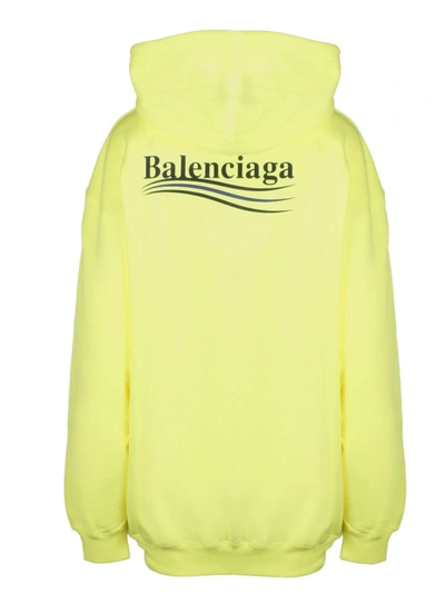 Balenciaga Oversized Neon Printed Cotton-jersey Hoodie In Yellow | ModeSens