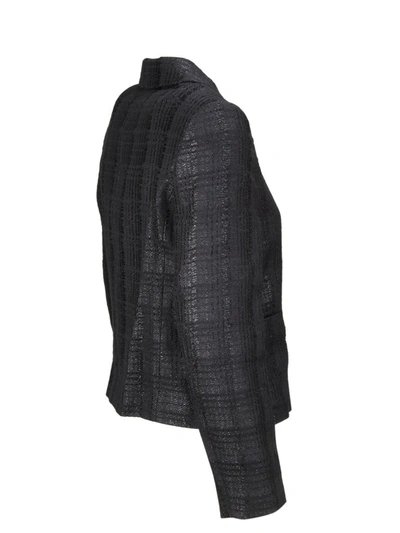 Shop Comme Des Garçons Comme Des Garçons Checked Jacquard Jacket In Black