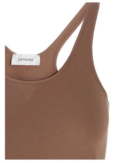 Shop Lemaire Jersey Racerback Tank Top In Brown