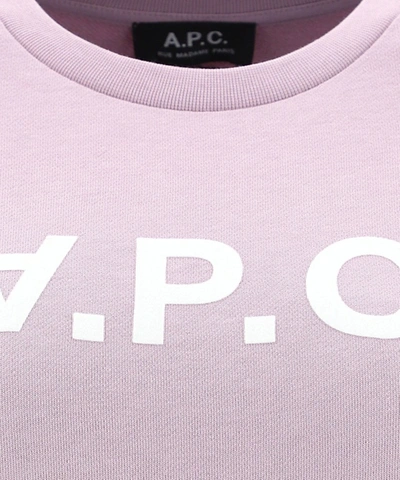 Shop A.p.c. Viva Logo Flocked Sweatshirt In Purple