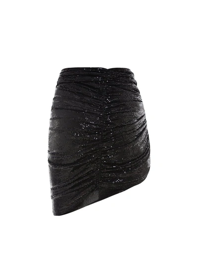 Shop Attico The  Asymmetric Wrapped Mini Skirt In Black