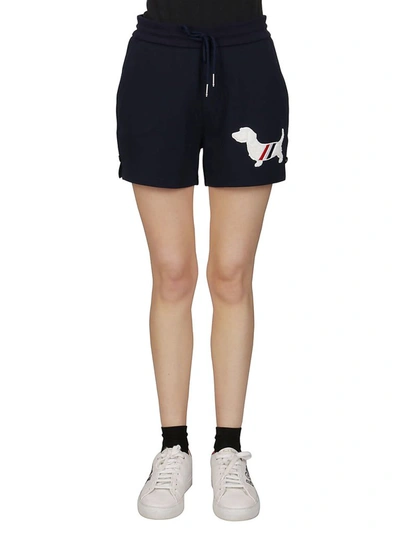 Shop Thom Browne Hector Icon Shorts In Navy