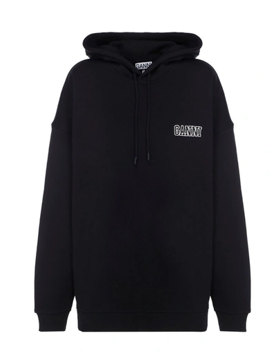 Shop Ganni Software Isoli Oversized Hoodie In Black