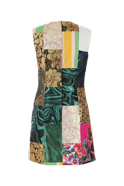 Shop Dolce & Gabbana Sleeveless Patchwork Jacquard Dress In Multi