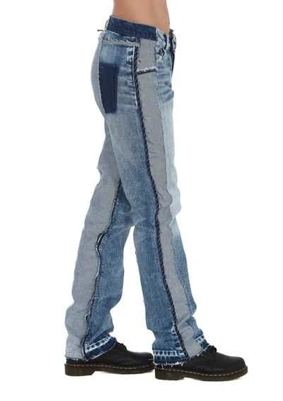Shop Maison Margiela Spliced Patchwork Jeans In Blue