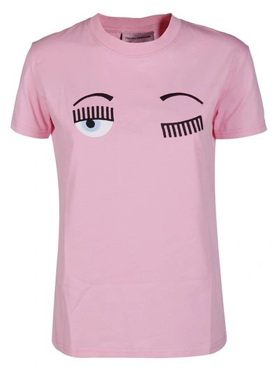 Shop Chiara Ferragni Logo Embroidered Crew In Pink