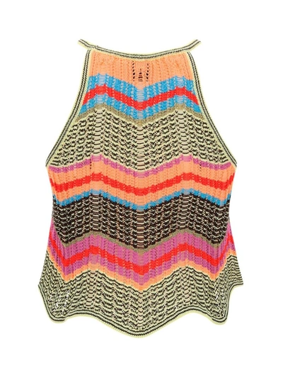 Shop M Missoni Chevron Patterned Halter In Multi