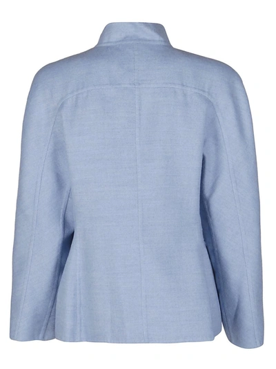 Shop Agnona Asymmetric Buttoned Jacket In Blue