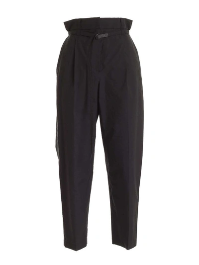 Shop Brunello Cucinelli Belted High Waisted Pants In Black