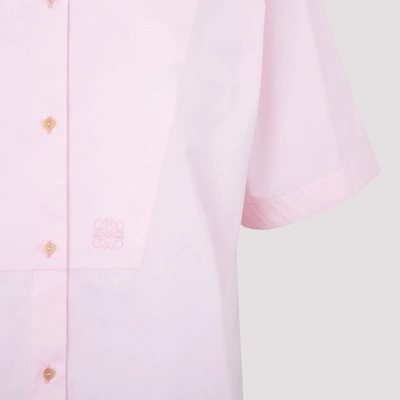 Shop Loewe Short Sleeve Bib Shirt In Pink