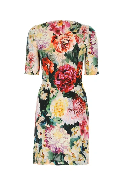 Shop Dolce & Gabbana Floral Print Mini Dress In Multi