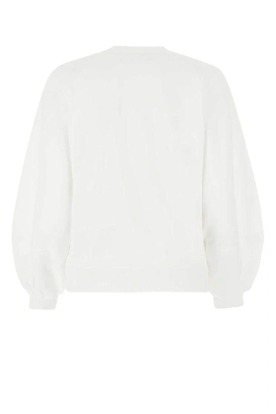 Shop Ganni Isoli Text Print Sweatshirt In White
