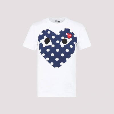 Shop Comme Des Garçons Play Heart Printed Crewneck T In White