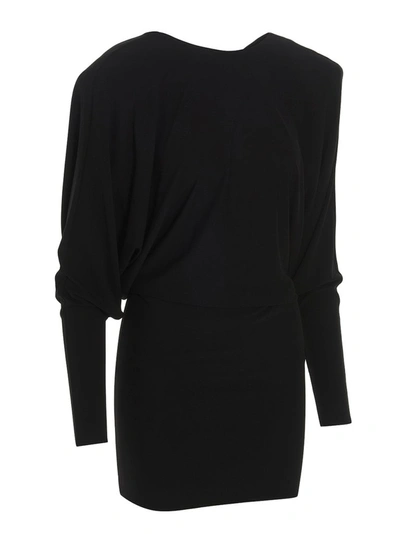 Shop Alexandre Vauthier Draped V In Black