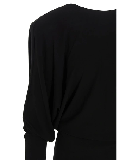 Shop Alexandre Vauthier Draped V In Black