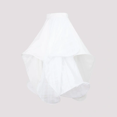 Shop Loewe Spiral Poplin Midi Skirt In White