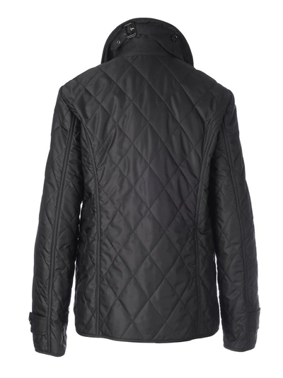 Shop Burberry Diamond Quilted Jacket In Black