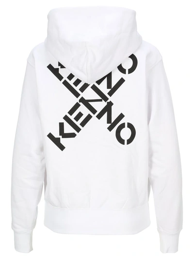 Shop Kenzo Sport Triple X Hoodie In White