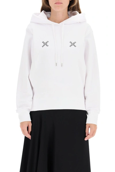 Shop Kenzo Sport Triple X Hoodie In White