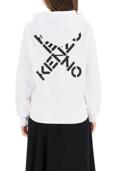 Shop Kenzo Sport Triple X Hoodie In White
