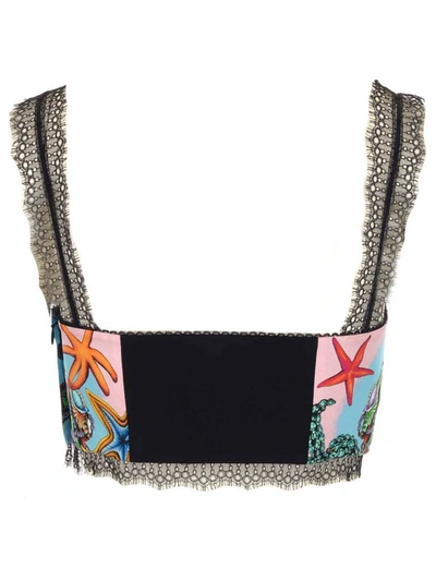 Shop Versace Trésor De La Mer Print Bralette Top In Multi