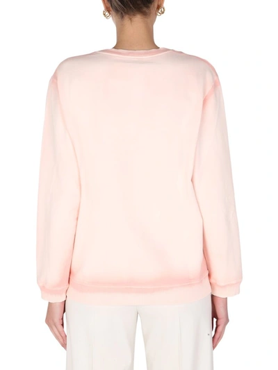 Shop Alberta Ferretti Logo Embroidered Sweatshirt In Pink