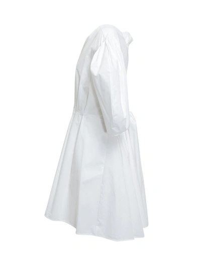 Shop Msgm Wrap Smock Dress In White
