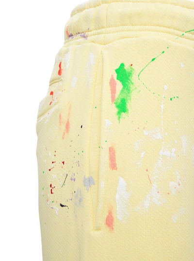 Shop Palm Angels Palm Tree Paint Splatter Sweatpants In Yellow