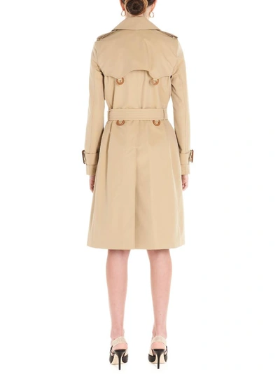 Shop Burberry Islington Double Breasted Belted Coat In Beige