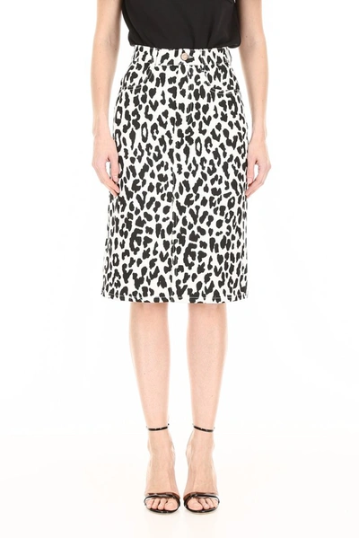 Shop See By Chloé Leopard Printed Midi Skirt In Multi