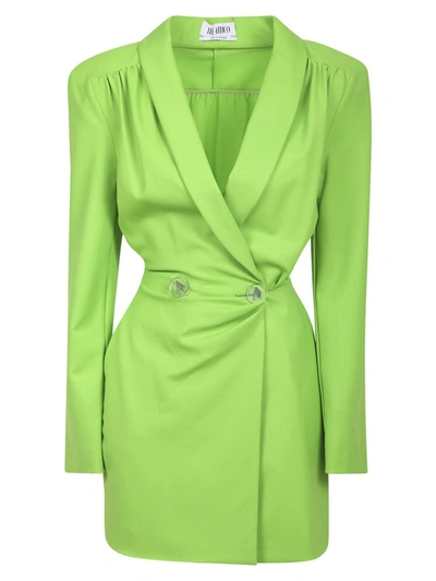Shop Attico The  Double Breasted Mini Blazer Dress In Green