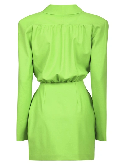 Shop Attico The  Double Breasted Mini Blazer Dress In Green