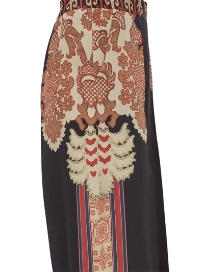 Shop Etro Graphic Printed Wide Leg Pants In Black