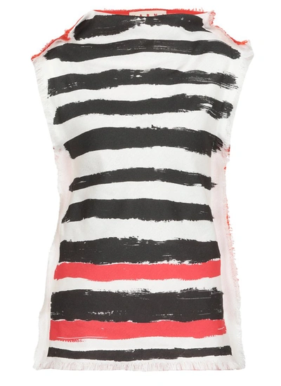 Shop Marni Paint Striped Sleeveless Top In Multi