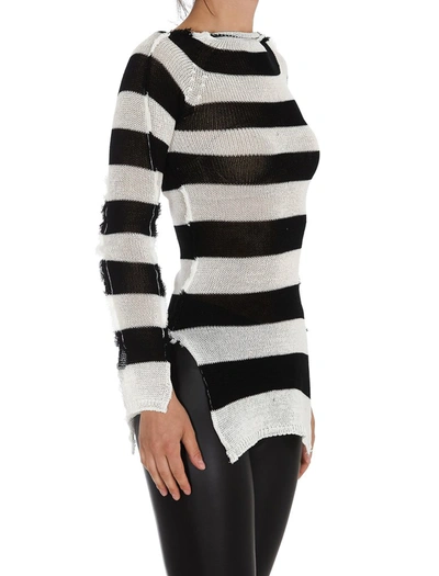 Shop Marni Striped Knit Sweater In Black