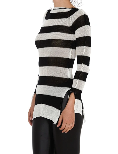 Shop Marni Striped Knit Sweater In Black