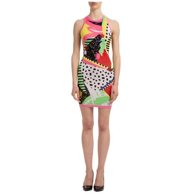 Shop Balmain Abstract Intarsia Knitted Mini Dress In Multi