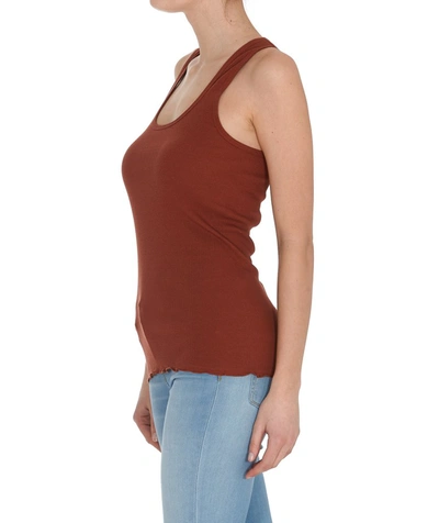 Shop Pinko Ribbed Knit Tank Top In Brown