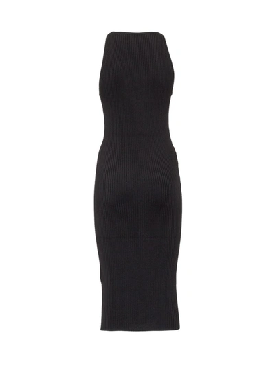 Shop Versace Sleeveless Midi Dress In Black