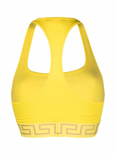 Shop Versace Medusa Logo Band Bra In Yellow