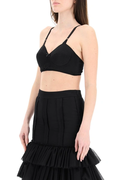 Shop Moschino Quilted Bra Top In Black