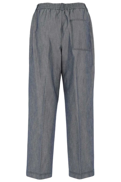 Shop Agnona High Waisted Tailored Trousers In Grey
