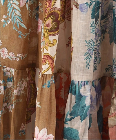 Shop Zimmermann Cassia Wrap Midi Dress In Multi