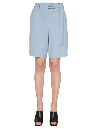 Shop Helmut Lang Suit Belted Shorts In Blue