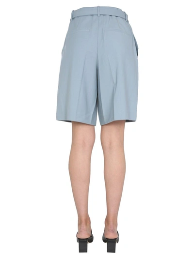 Shop Helmut Lang Suit Belted Shorts In Blue